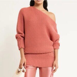 NWT Cult Gaia Kitty Knit Wool Blend One Shoulder Sweater Dress in Jaipur